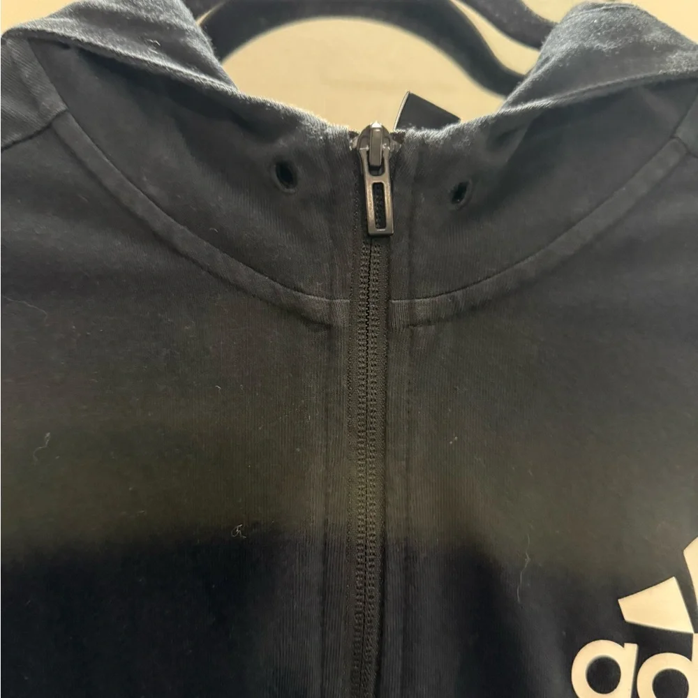 Adidas Black and White Logo Hoodie - Picture 4 of 10